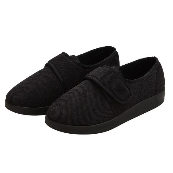 Silververts Unisex Soft Wide Adjustable Black Slippers Size 10 M 12 W NWOB Comfy - Picture 1 of 11